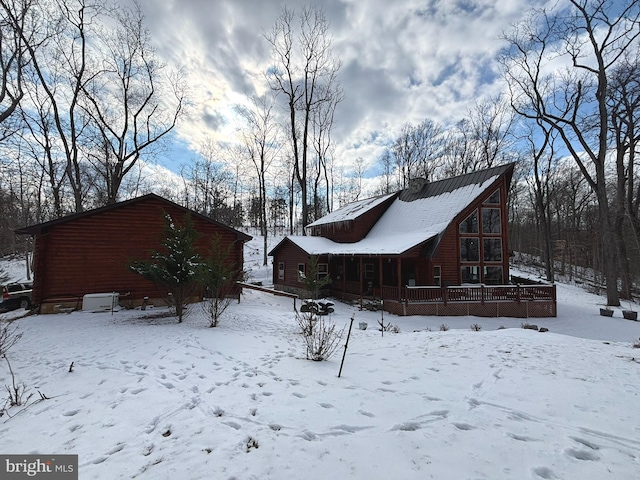 view of snowy exterior