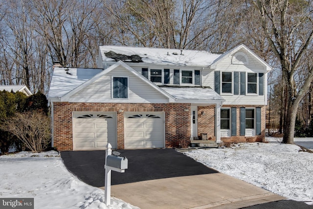 view of front facade with a garage