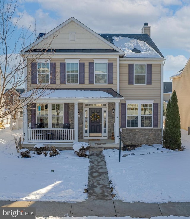 view of front of home with a porch