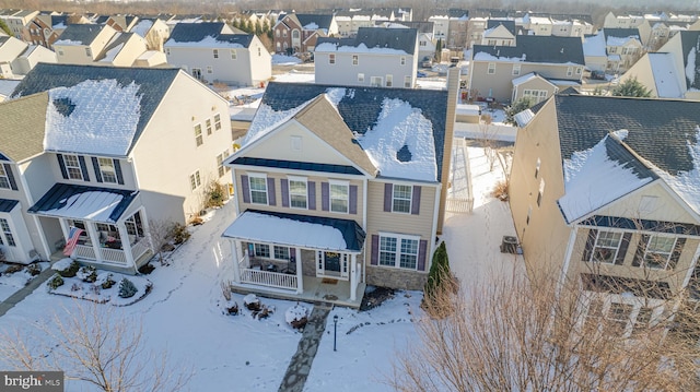 view of snowy aerial view