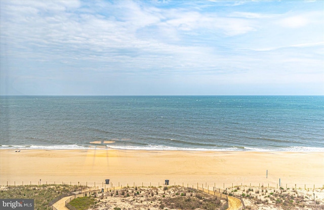 water view featuring a beach view