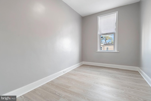 empty room featuring light wood-type flooring