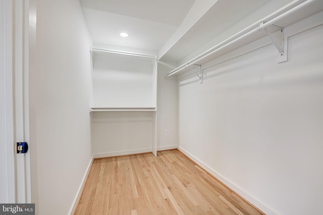 spacious closet with hardwood / wood-style floors