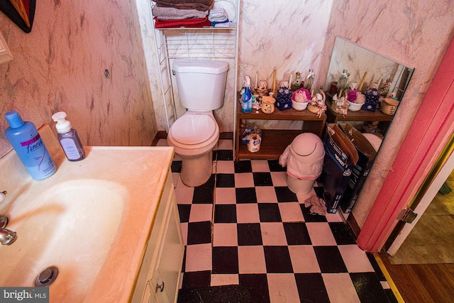 bathroom with vanity and toilet