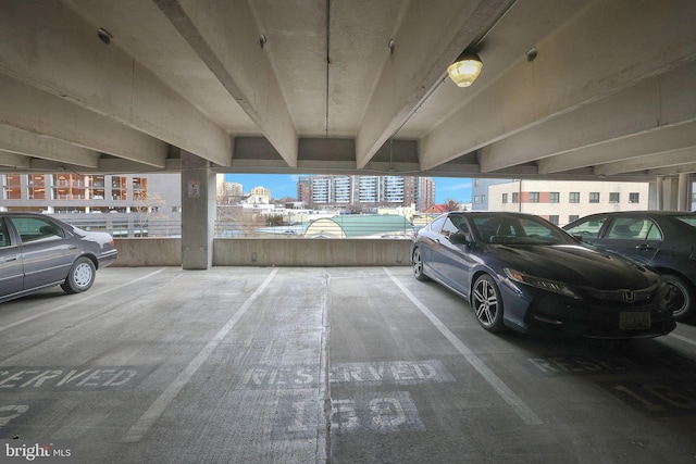 parking deck with a view of city