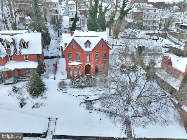 view of snowy aerial view