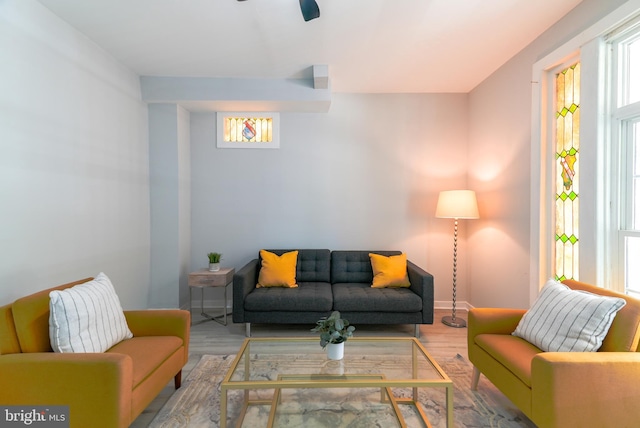 3603 Oakmont Ave, Baltimore, MD 21215 - living room featuring wood finished floors and baseboards