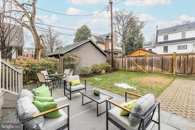 view of patio / terrace featuring an outdoor living space