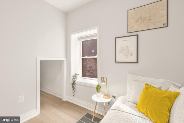 living area with light wood-type flooring