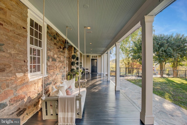 view of patio featuring covered porch