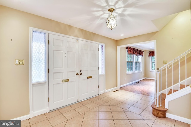 view of tiled foyer