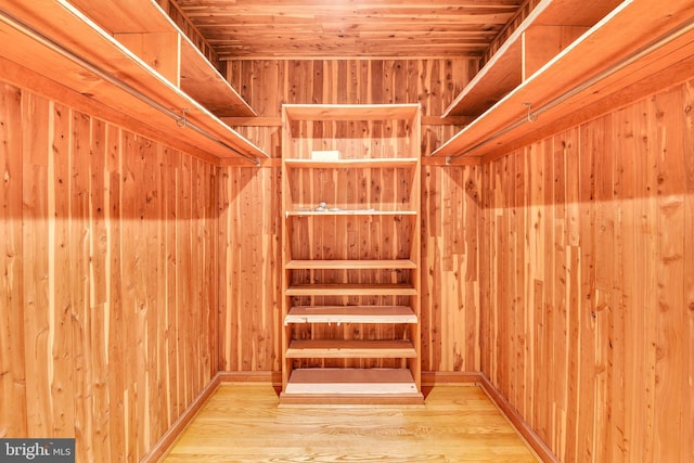 spacious closet with wood-type flooring