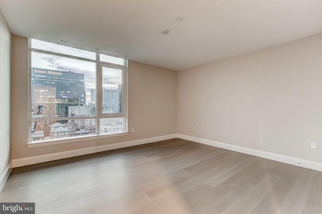 empty room featuring light hardwood / wood-style flooring