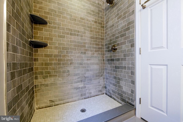 bathroom featuring a stall shower