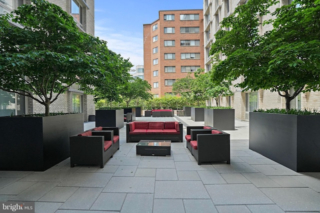 view of patio with an outdoor living space