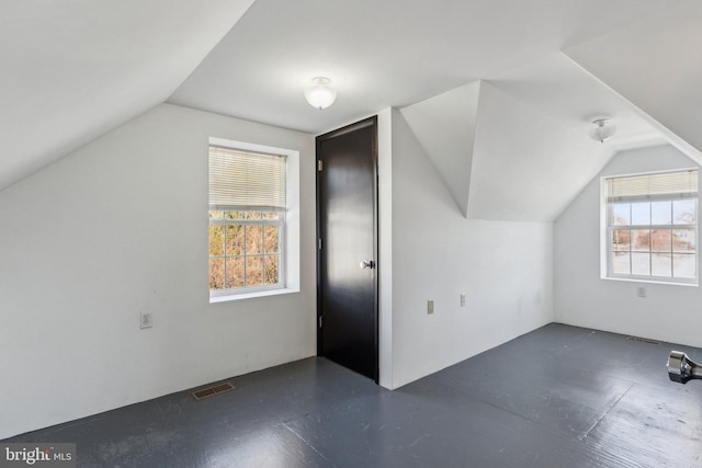 additional living space with vaulted ceiling