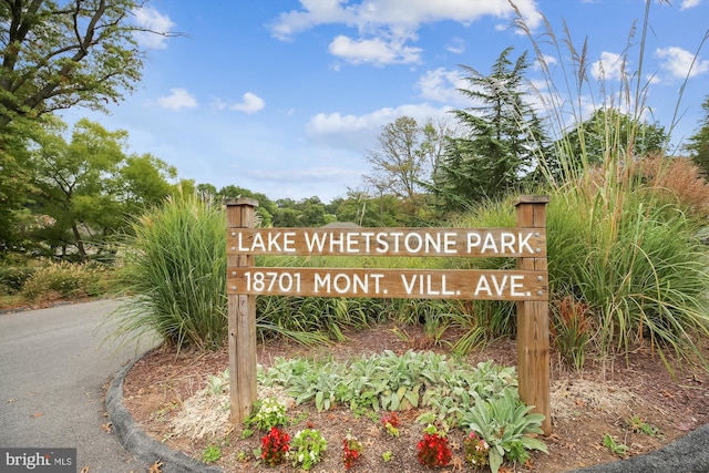 view of community sign