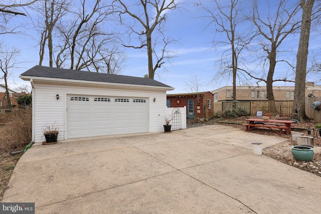 view of garage