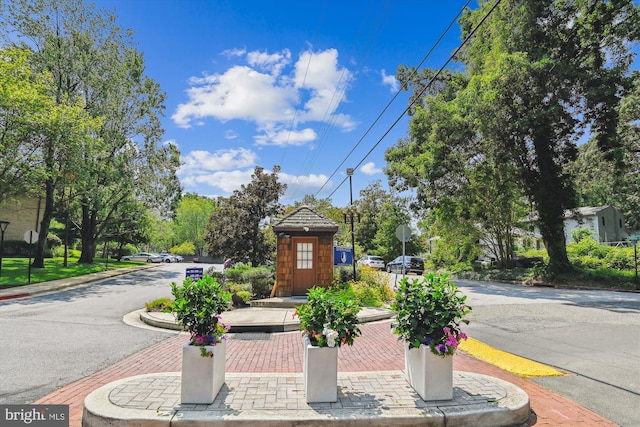 view of community sign