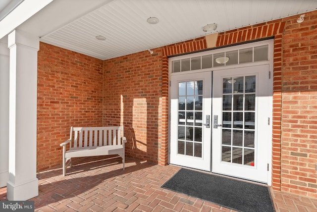 doorway to property with french doors