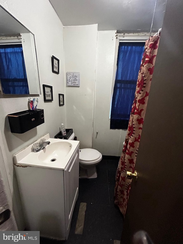 bathroom with vanity and toilet