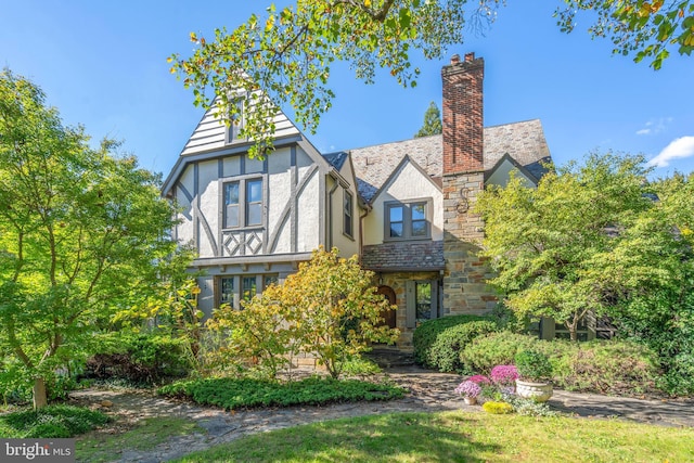 view of tudor-style house