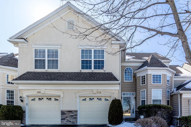 view of property with a garage