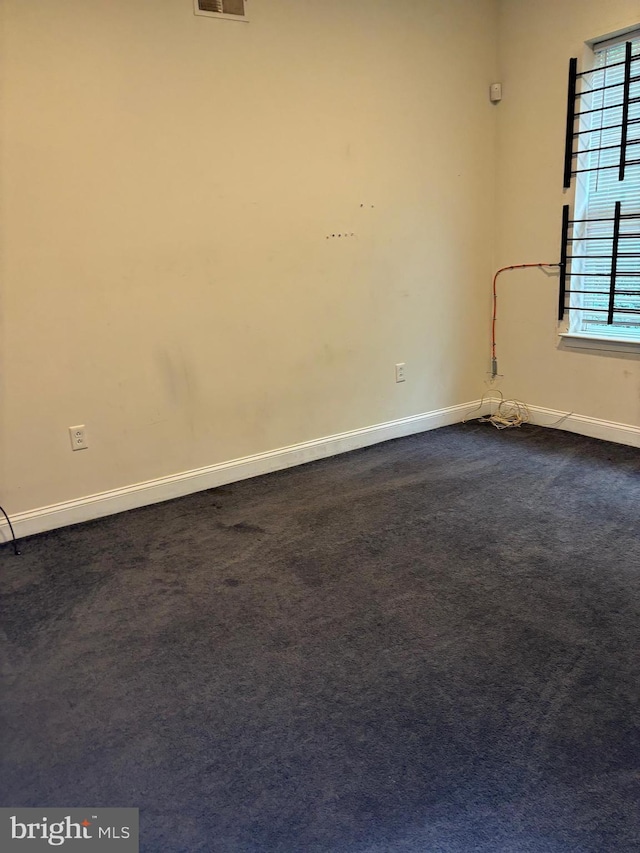 empty room with dark carpet