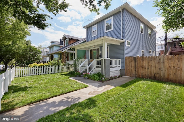 traditional style home with covered porch