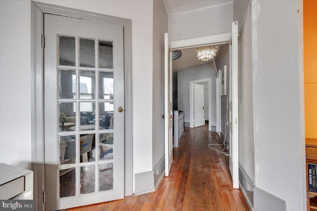 hallway featuring hardwood / wood-style flooring