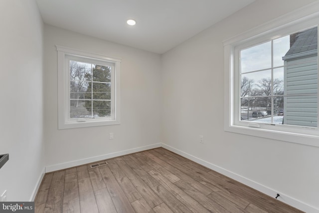 empty room featuring light wood-type flooring