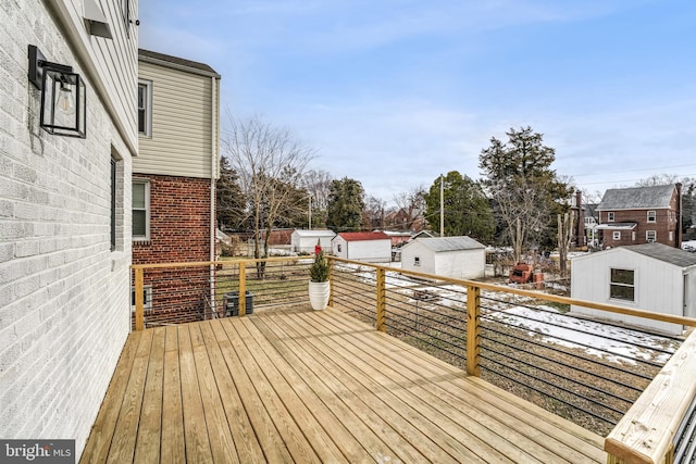 deck with a storage unit