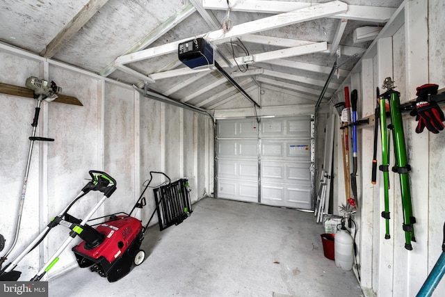 garage featuring a garage door opener