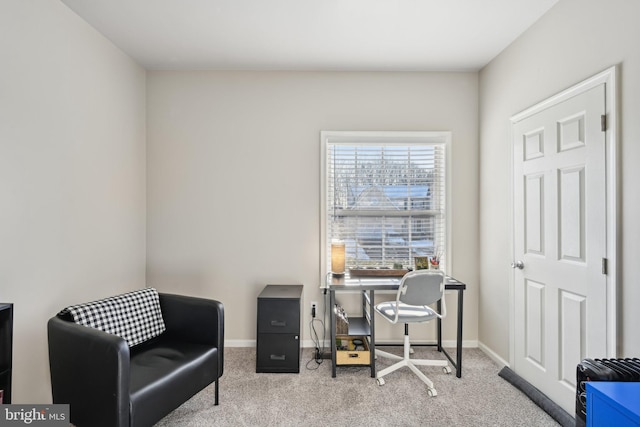 view of carpeted office