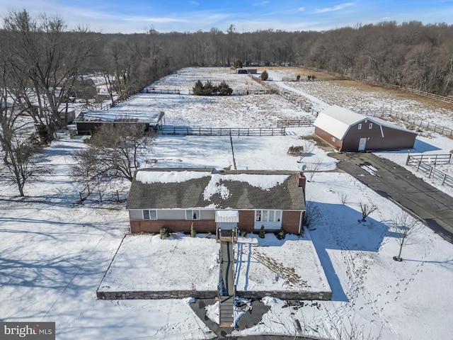 view of snowy aerial view