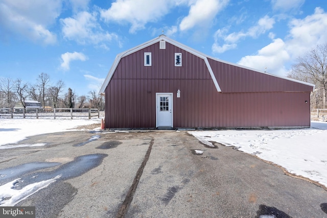 view of snow covered structure