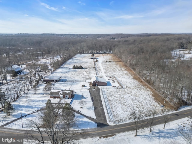 view of snowy aerial view