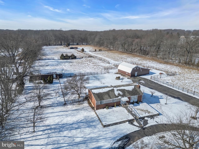 view of snowy aerial view