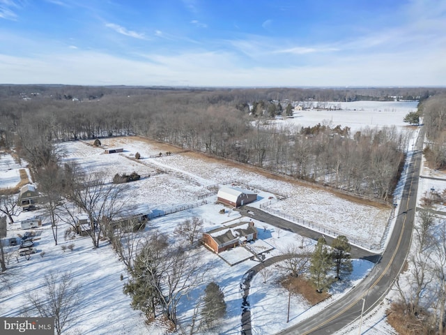 view of snowy aerial view