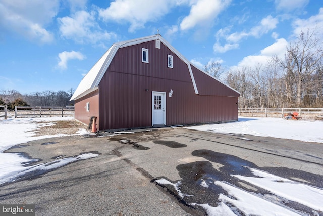 view of snow covered structure