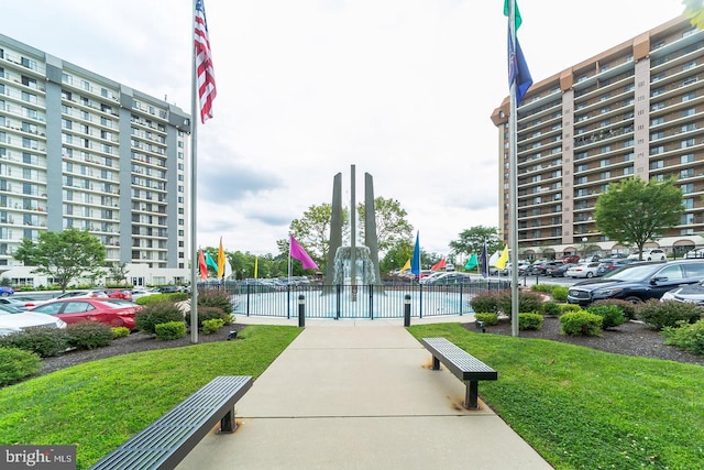 view of community featuring a yard and a playground