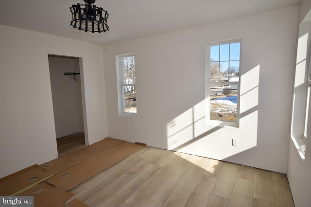 interior space with light hardwood / wood-style flooring