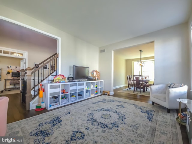 living room featuring wood-type flooring