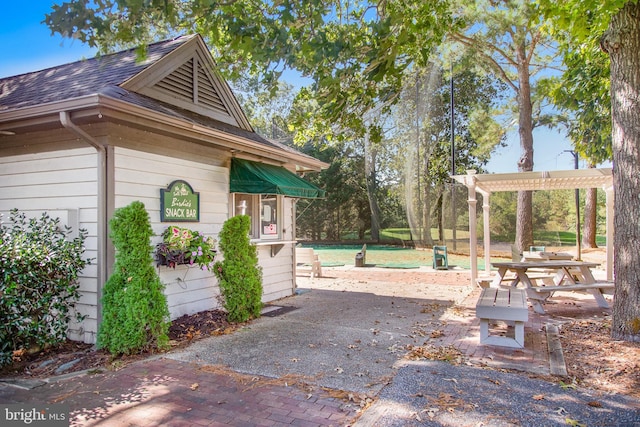 view of patio with a pergola