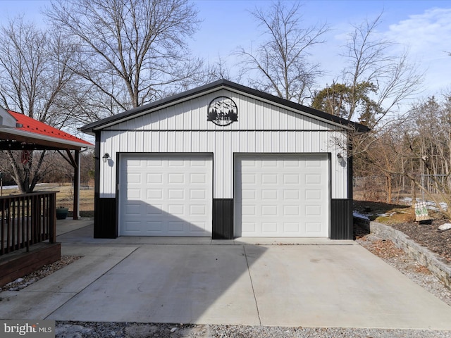 view of garage