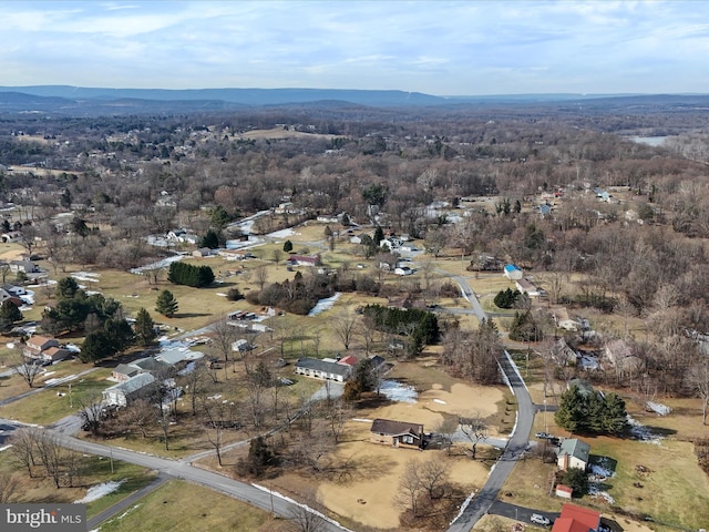 drone / aerial view with a mountain view