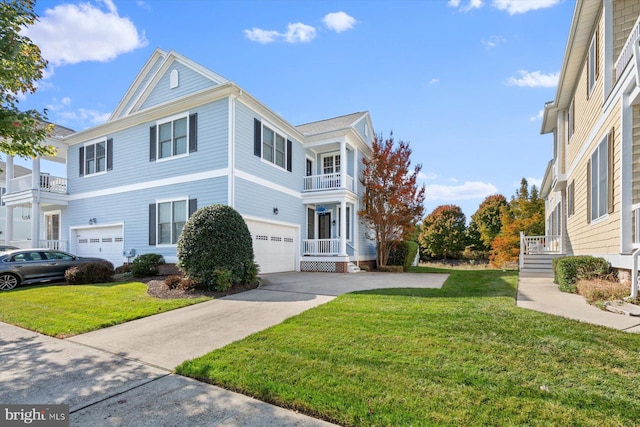 view of front of house featuring a garage and a front yard