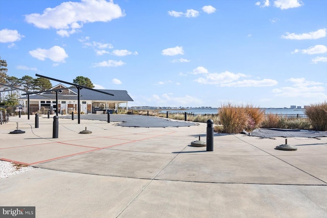 view of property's community featuring a water view