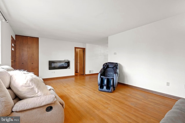 living room featuring hardwood / wood-style floors