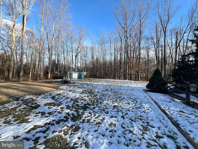 view of snowy yard